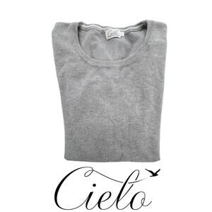 Cielo Gray Pullover Women's Crew Neck Sweater Size Large